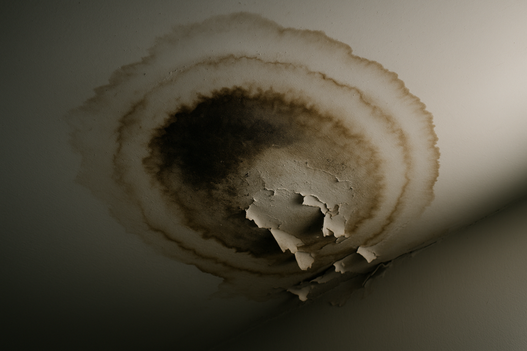 Water stain on ceiling — signs of a hidden water leak